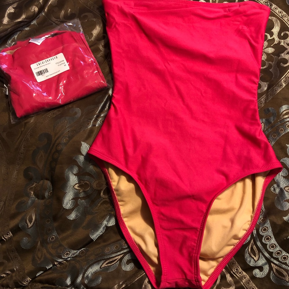 Fuchsia one piece swimsuit